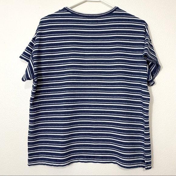 Madewell Ladies Size Large Blue and White Striped Top - Picture 2 of 7